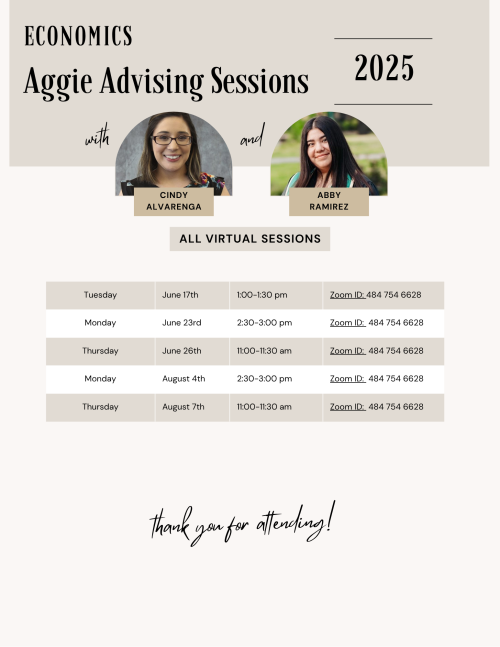 Aggie Advising Session Dates